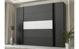 Kleiderschrank Narago, schwarz/weiß, 270,3 x 210,5 cm