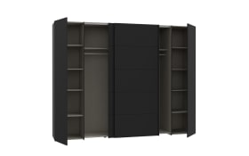 Kleiderschrank Narago, schwarz/weiß, 270,3 x 210,5 cm