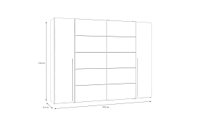 Kleiderschrank Narago, Artisan Eiche-Nachbildung/weiß, 270,3 x 210,5 cm