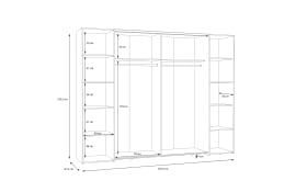 Kleiderschrank Narago, Artisan Eiche-Nachbildung/weiß, 270,3 x 210,5 cm