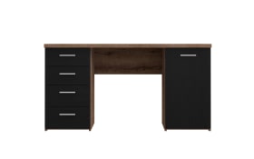 Schreibtisch Net106, Schlammeiche Nachbildung/schwarz