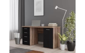 Schreibtisch Net106, Schlammeiche Nachbildung/schwarz