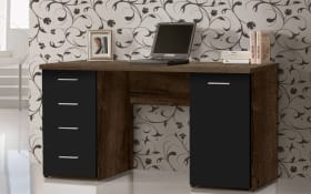 Schreibtisch Net106, Schlammeiche Nachbildung/schwarz