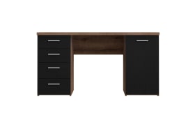 Schreibtisch Net106, Schlammeiche Nachbildung/schwarz