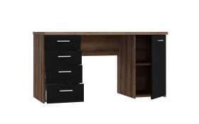 Schreibtisch Net106, Schlammeiche Nachbildung/schwarz