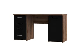 Schreibtisch Net106, Schlammeiche Nachbildung/schwarz