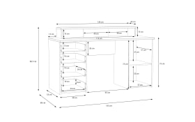 Schreibtisch Net106, Artisan Eiche Nachbildung/salbei