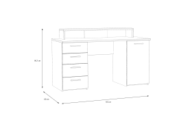 Schreibtisch Net106, Artisan Eiche Nachbildung/hellgrau