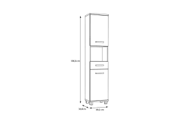 Hochschrank Veris, Artisan Eiche-Nachbildung/salbeifarbig