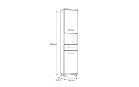 Hochschrank Veris, Artisan Eiche-Nachbildung/grau