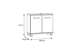 Waschbeckenunterschrank Veris, Artisan Eiche-Nachbildung/salbeifarbig