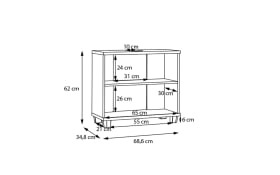 Waschbeckenunterschrank Veris, Artisan Eiche-Nachbildung/salbeifarbig