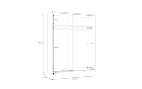 Kleiderschrank Schach&matt, Artisan Eiche-Nachbildung/weiß, 150,1 x 190,5 cm