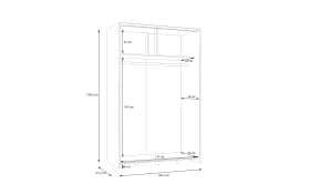 Kleiderschrank Schach&matt, Artisan Eiche-Nachbildung/weiß, 120,1 x 190,5 cm