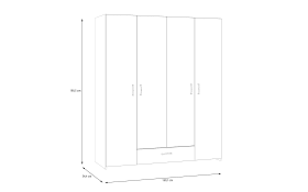 Kleiderschrank Econobox, weiß, 159,1 x 190,5 cm