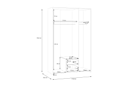 Kleiderschrank Econobox, weiß, 119,4 x 190,5 cm