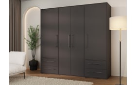 Kleiderschrank Mokkaris, schwarz, 205,9 x 200,1 cm