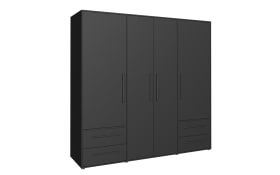 Kleiderschrank Mokkaris, schwarz, 205,9 x 200,1 cm