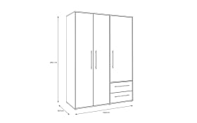 Kleiderschrank Mokkaris, schwarz, 144,4 x 200,1 cm