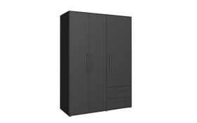 Kleiderschrank Mokkaris, schwarz, 144,4 x 200,1 cm