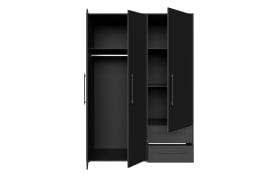 Kleiderschrank Mokkaris, schwarz, 144,4 x 200,1 cm