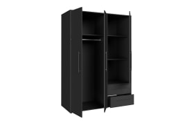 Kleiderschrank Mokkaris, schwarz, 144,4 x 200,1 cm