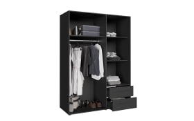 Kleiderschrank Mokkaris, schwarz, 144,4 x 200,1 cm