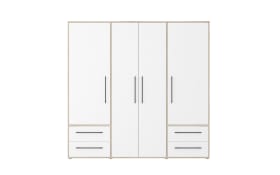 Kleiderschrank Mokkaris, Sonoma Eiche-Nachbildung/weiß, 205,9 x 200,1 cm