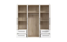 Kleiderschrank Mokkaris, Sonoma Eiche-Nachbildung/weiß, 205,9 x 200,1 cm