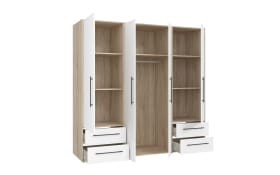 Kleiderschrank Mokkaris, Sonoma Eiche-Nachbildung/weiß, 205,9 x 200,1 cm