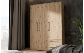 Kleiderschrank Mokkaris, Artisan Eiche-Nachbildung, 144,4 x 200,1 cm
