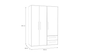 Kleiderschrank Mokkaris, Artisan Eiche-Nachbildung, 144,4 x 200,1 cm