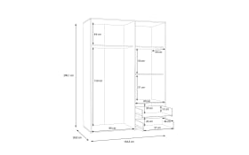 Kleiderschrank Mokkaris, Artisan Eiche-Nachbildung, 144,4 x 200,1 cm