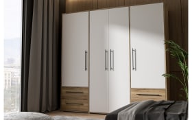 Kleiderschrank Mokkaris, Mauvella Eiche-Nachbildung/weiß, 205,9 x 200,1 cm