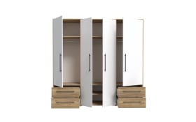 Kleiderschrank Mokkaris, Mauvella Eiche-Nachbildung/weiß, 205,9 x 200,1 cm