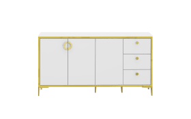 Kommode Golden 2, weiß/goldfarbig, 163,9 cm