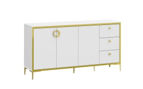 Kommode Golden 2, weiß/goldfarbig, 163,9 cm