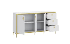 Kommode Golden 2, weiß/goldfarbig, 163,9 cm