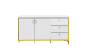 Kommode Golden 2, weiß/goldfarbig, 159,2 cm