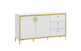 Kommode Golden 2, weiß/goldfarbig, 159,2 cm