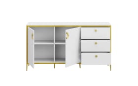 Kommode Golden 2, weiß/goldfarbig, 159,2 cm