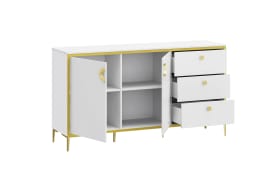 Kommode Golden 2, weiß/goldfarbig, 159,2 cm