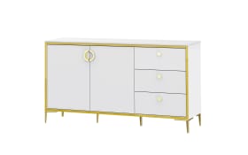 Kommode Golden 2, weiß/goldfarbig, 159,2 cm