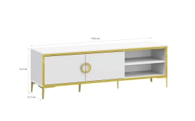 TV-Unterschrank Golden 2, weiß/goldfarbig