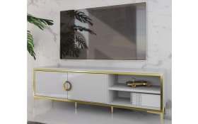TV-Unterschrank Golden 2, weiß/goldfarbig