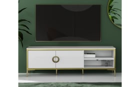 TV-Unterschrank Golden 2, weiß/goldfarbig