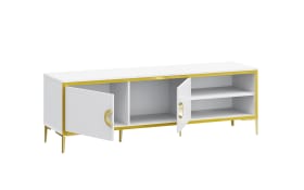 TV-Unterschrank Golden 2, weiß/goldfarbig