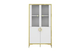 Glasvitrine Golden 2, weiß/goldfarbig, 84,5 cm