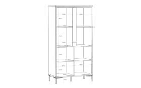 Glasvitrine Golden 2, weiß/goldfarbig, 84,5 cm