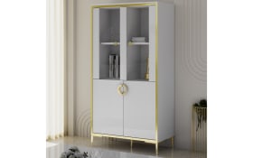 Glasvitrine Golden 2, weiß/goldfarbig, 84,5 cm